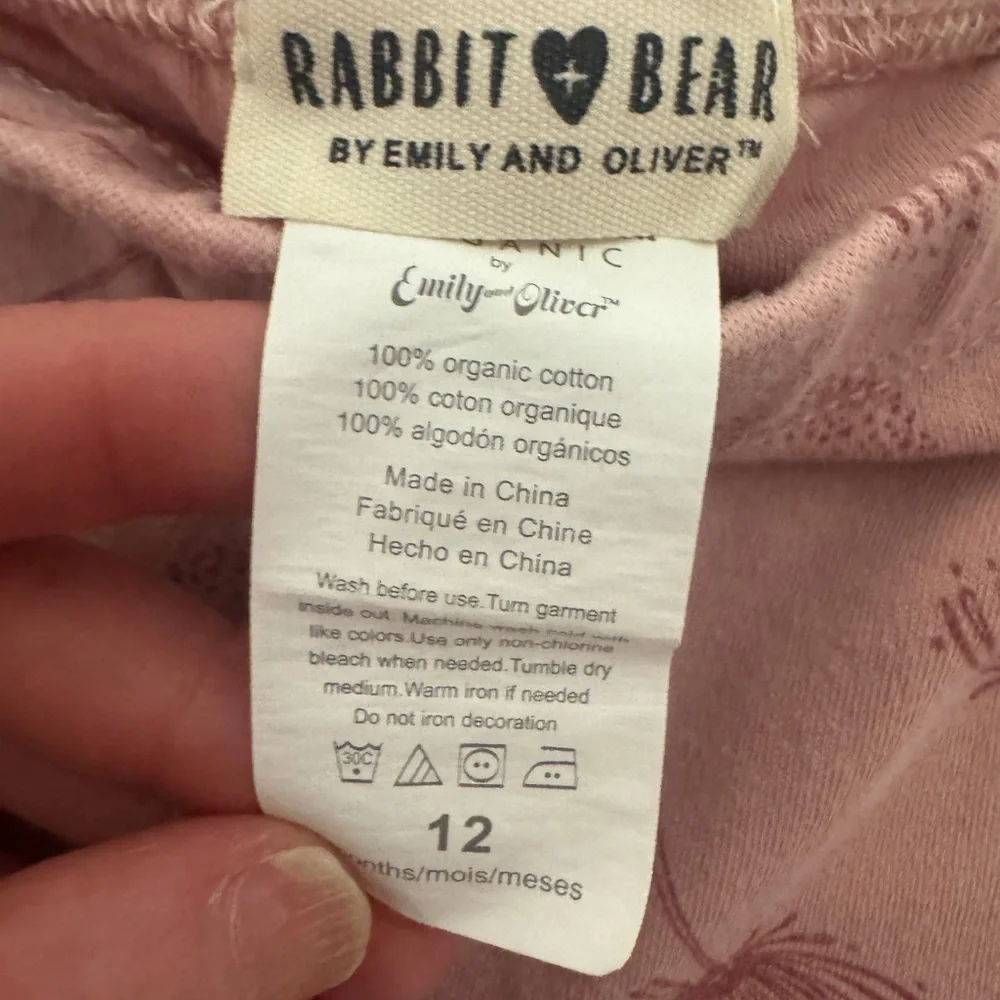 Rabbit + Bear Pink Baby Dress and Leggings Set